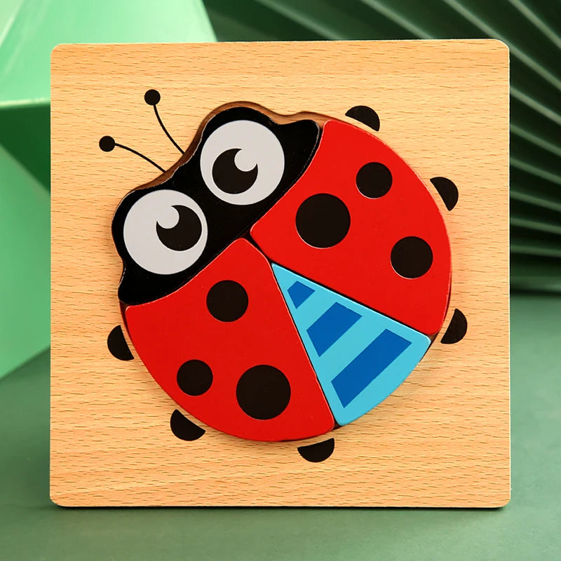3D Wooden Cartoon Animal Puzzle – Educational Jigsaw Toy for Early Learning and Cognitive Development – Fun Traffic-Themed Puzzle for Kids 3-12 Years - Home Fads 