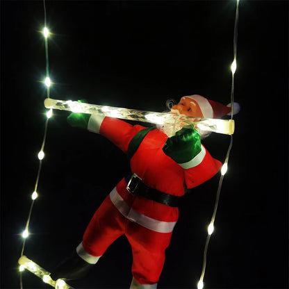 3M LED Light Ladder with Climbing Festive Figure – Decorative Illumination for Home and Garden - Home Fads 