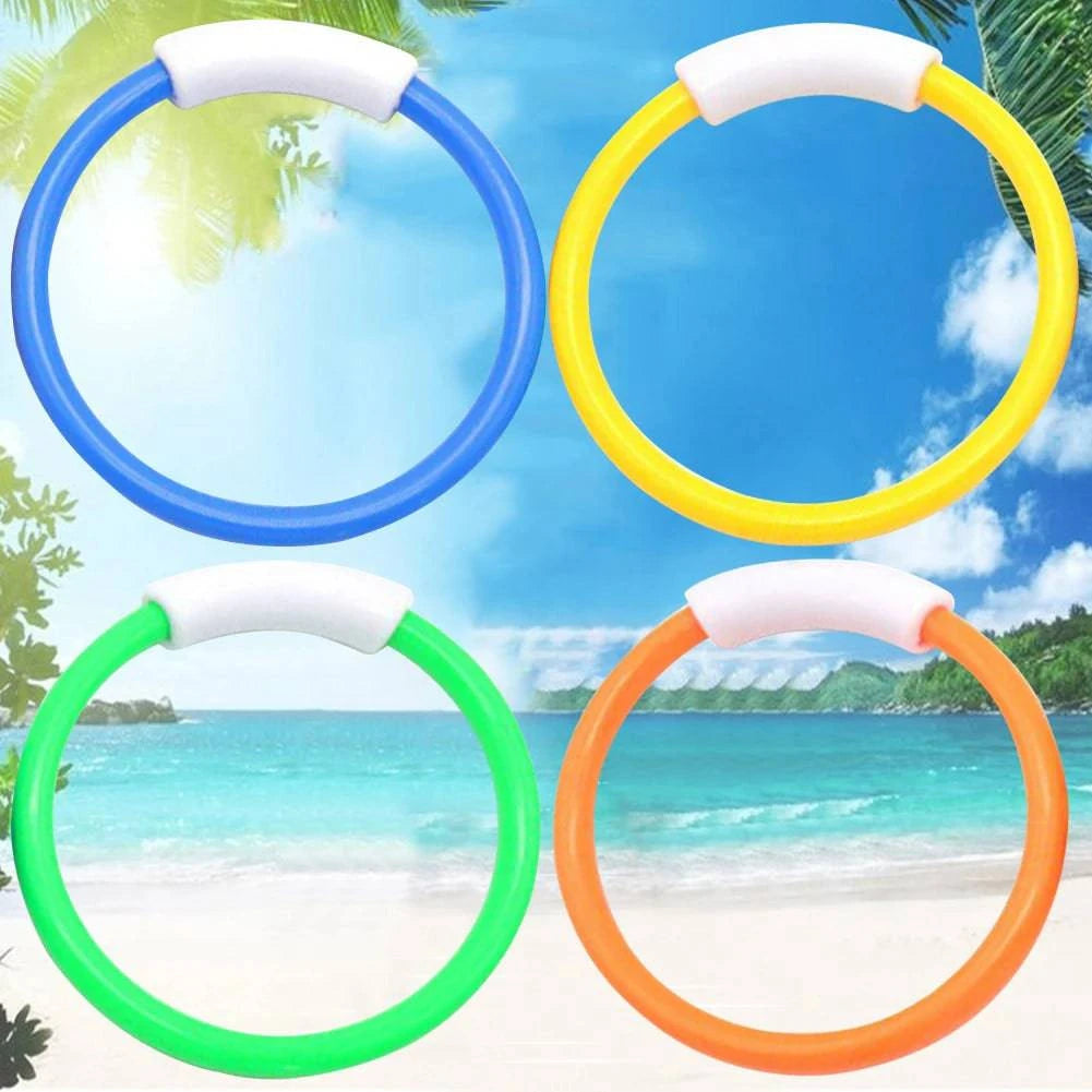 4-Piece Summer Pool Diving Toys Set - Multicolor Swim Dive Toy Set for Creative Underwater Fun (Choose from Torpedoes, Rods, Rings, or Soft Spheres) - Home Fads 