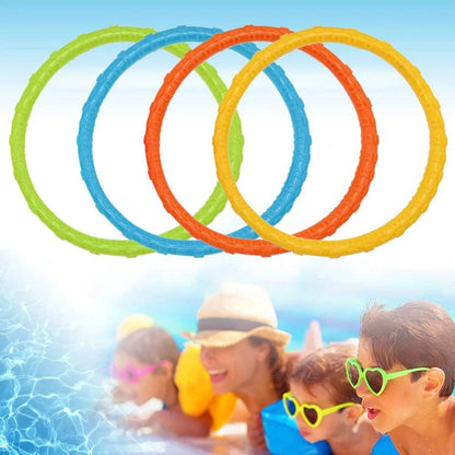 4-Piece Summer Pool Diving Toys Set - Multicolor Swim Dive Toy Set for Creative Underwater Fun (Choose from Torpedoes, Rods, Rings, or Soft Spheres) - Home Fads 