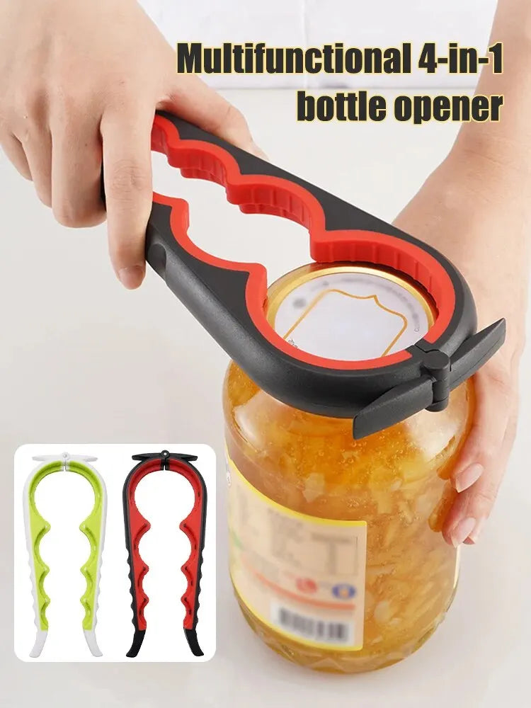 4-in-1 Multi-Purpose Can and Bottle Opener – Ergonomic Anti-Slip Handle for Effortless Opening – Durable Aluminum Alloy for Long-Lasting Performance - Home Fads 