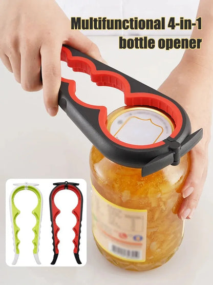 4-in-1 Multi-Purpose Can and Bottle Opener – Ergonomic Anti-Slip Handle for Effortless Opening – Durable Aluminum Alloy for Long-Lasting Performance - Home Fads 
