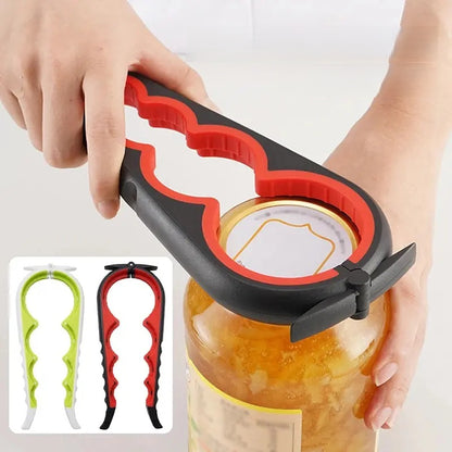 4-in-1 Multi-Purpose Can and Bottle Opener – Ergonomic Anti-Slip Handle for Effortless Opening – Durable Aluminum Alloy for Long-Lasting Performance