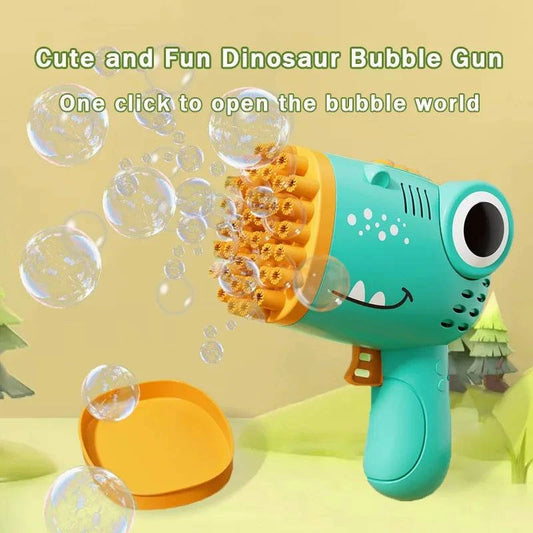 40-Hole Dinosaur Bubble Machine for Kids - Handheld Bubble Gun for Outdoor Fun - Home Fads 
