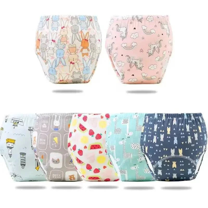 5-Pack Waterproof Reusable Cotton Baby Training Pants - Home Fads 