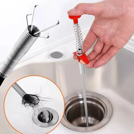 60cm Spring Pipe Dredging Snake & Augmenter - Effortless Clog Removal, 4 Robust Claw Pick-Up Ends - Home Fads 