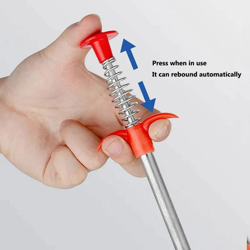 60cm Spring Pipe Dredging Snake & Augmenter - Effortless Clog Removal, 4 Robust Claw Pick-Up Ends - Home Fads 