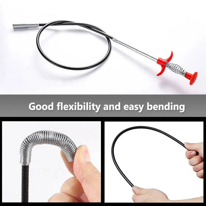 60cm Spring Pipe Dredging Snake & Augmenter - Effortless Clog Removal, 4 Robust Claw Pick-Up Ends - Home Fads 