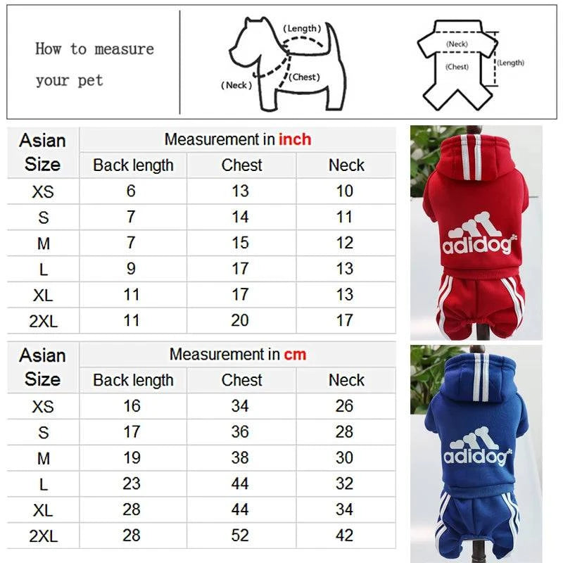 Adidog Dog Winter Overall – Warm Four-Leg Pet Sweater Outfit for Cold Weather, Cozy Fleece-Lined Clothing - Home Fads 