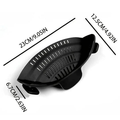 Adjustable Clip-On Pot Strainer for Pots, Pans, and Bowls - Kitchen Colander and Strainer Attachment - Home Fads 