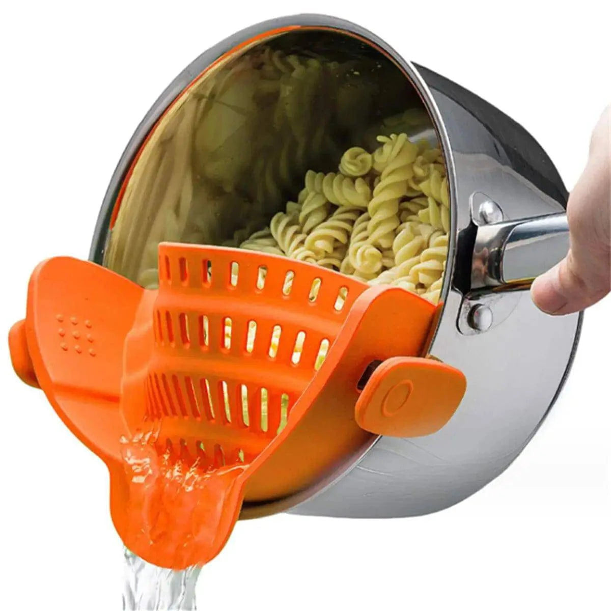 Adjustable Clip-On Pot Strainer for Pots, Pans, and Bowls - Kitchen Colander and Strainer Attachment - Home Fads 