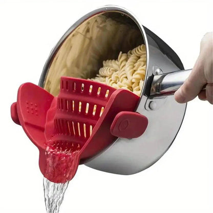 Adjustable Clip-On Pot Strainer for Pots, Pans, and Bowls - Kitchen Colander and Strainer Attachment - Home Fads 