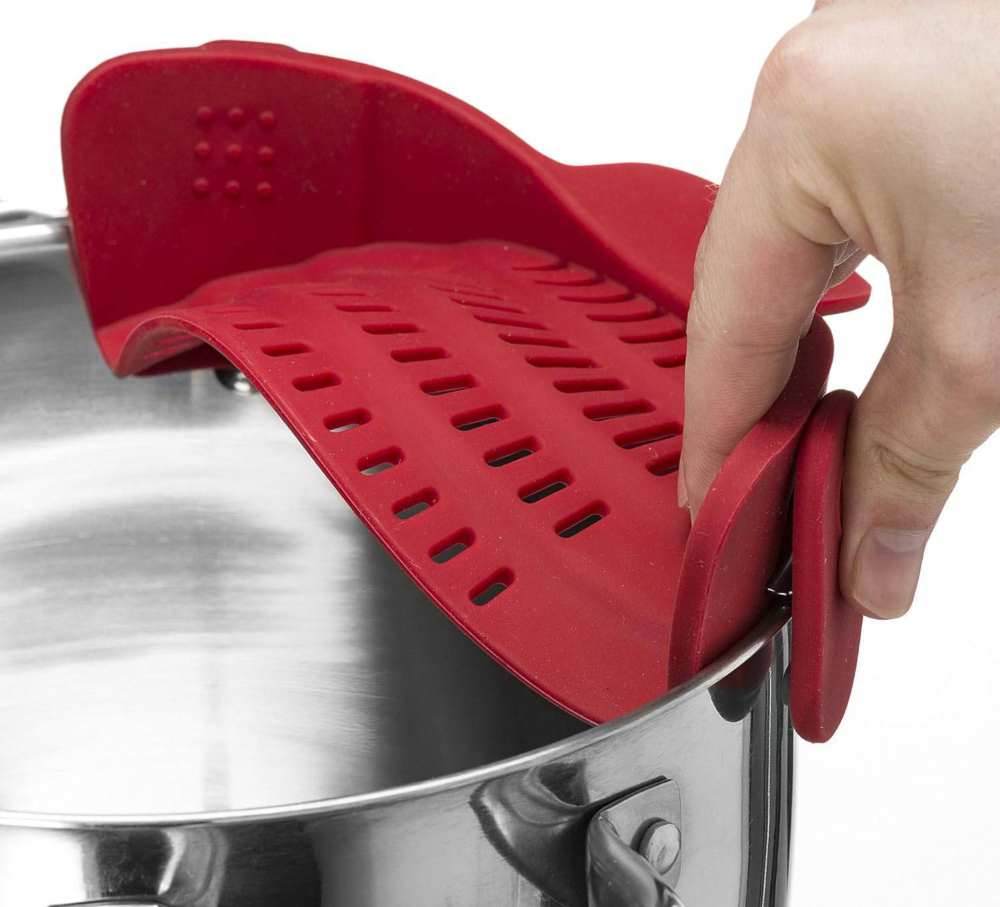 Adjustable Clip-On Pot Strainer for Pots, Pans, and Bowls - Kitchen Colander and Strainer Attachment - Home Fads 