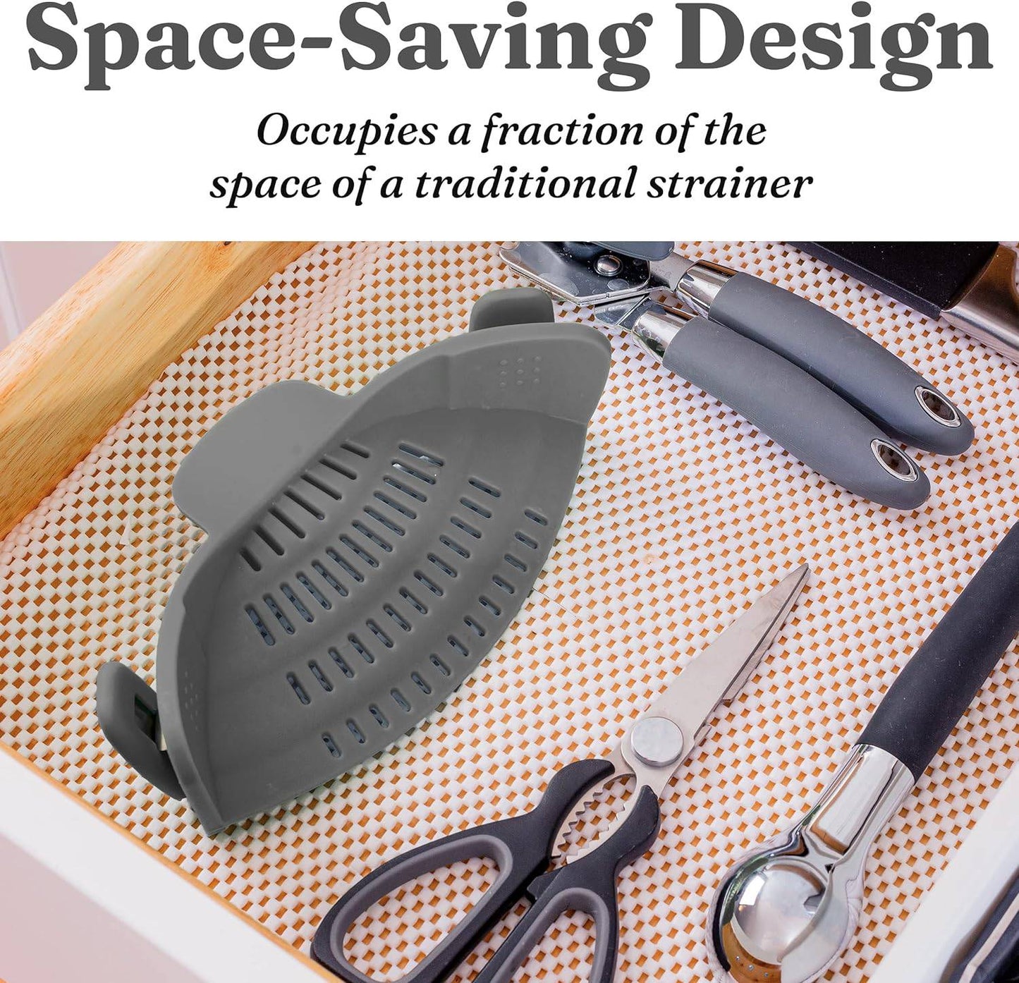 Adjustable Clip-On Pot Strainer for Pots, Pans, and Bowls - Kitchen Colander and Strainer Attachment - Home Fads 