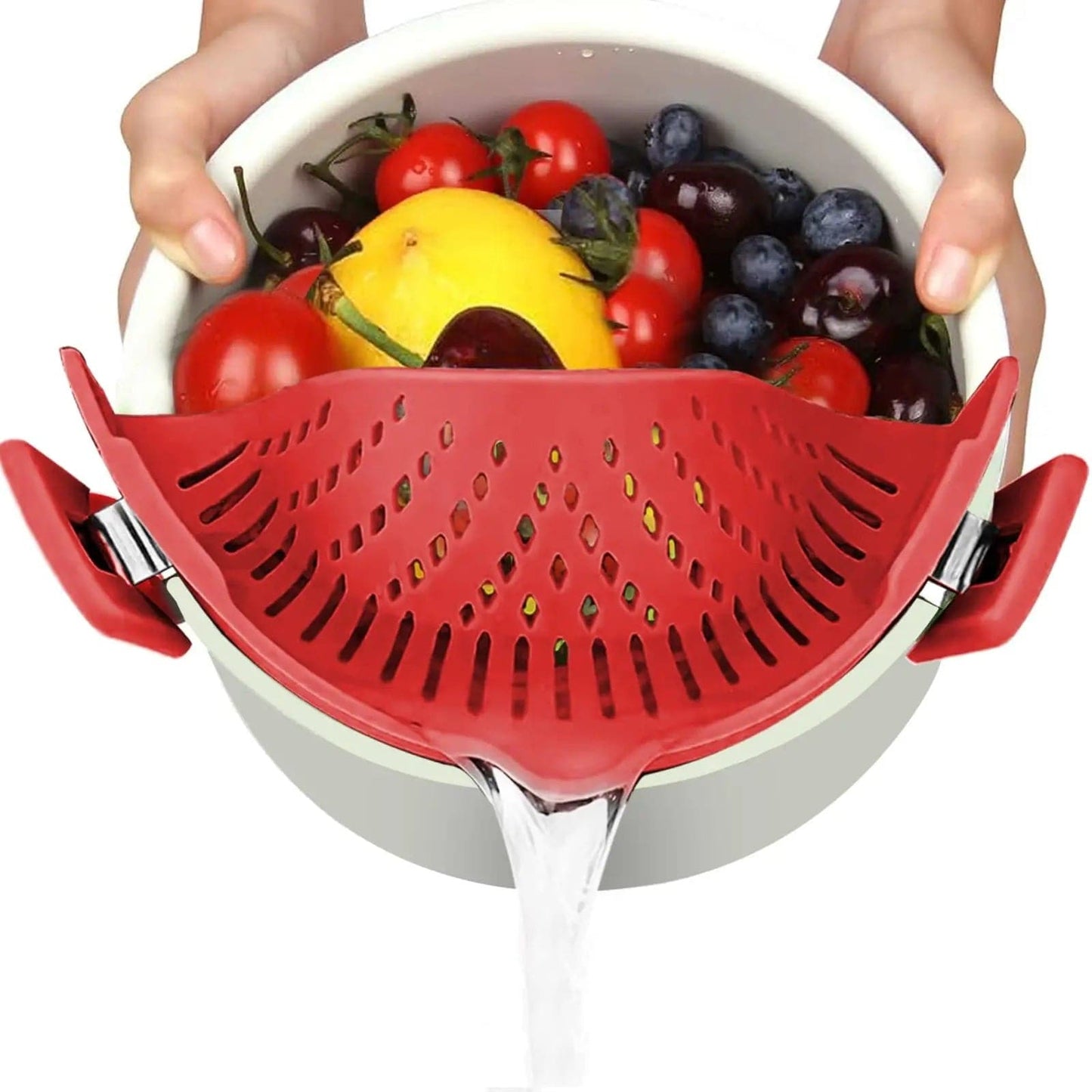 Adjustable Clip-On Pot Strainer for Pots, Pans, and Bowls - Kitchen Colander and Strainer Attachment - Home Fads 