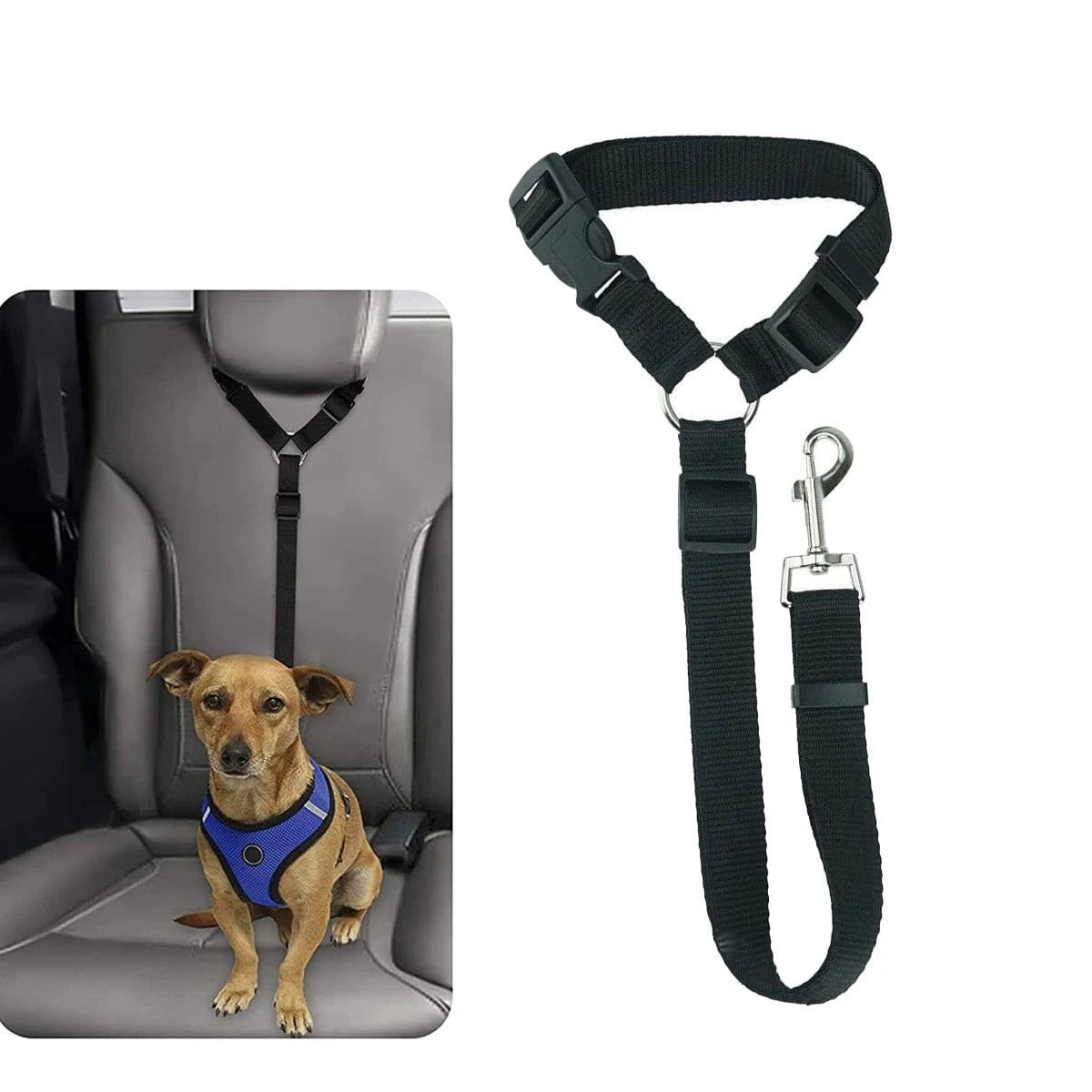 Adjustable Pet Travel Harness: Secure Seat Belt Restraint for Dogs and Cats in Cars - Home Fads 