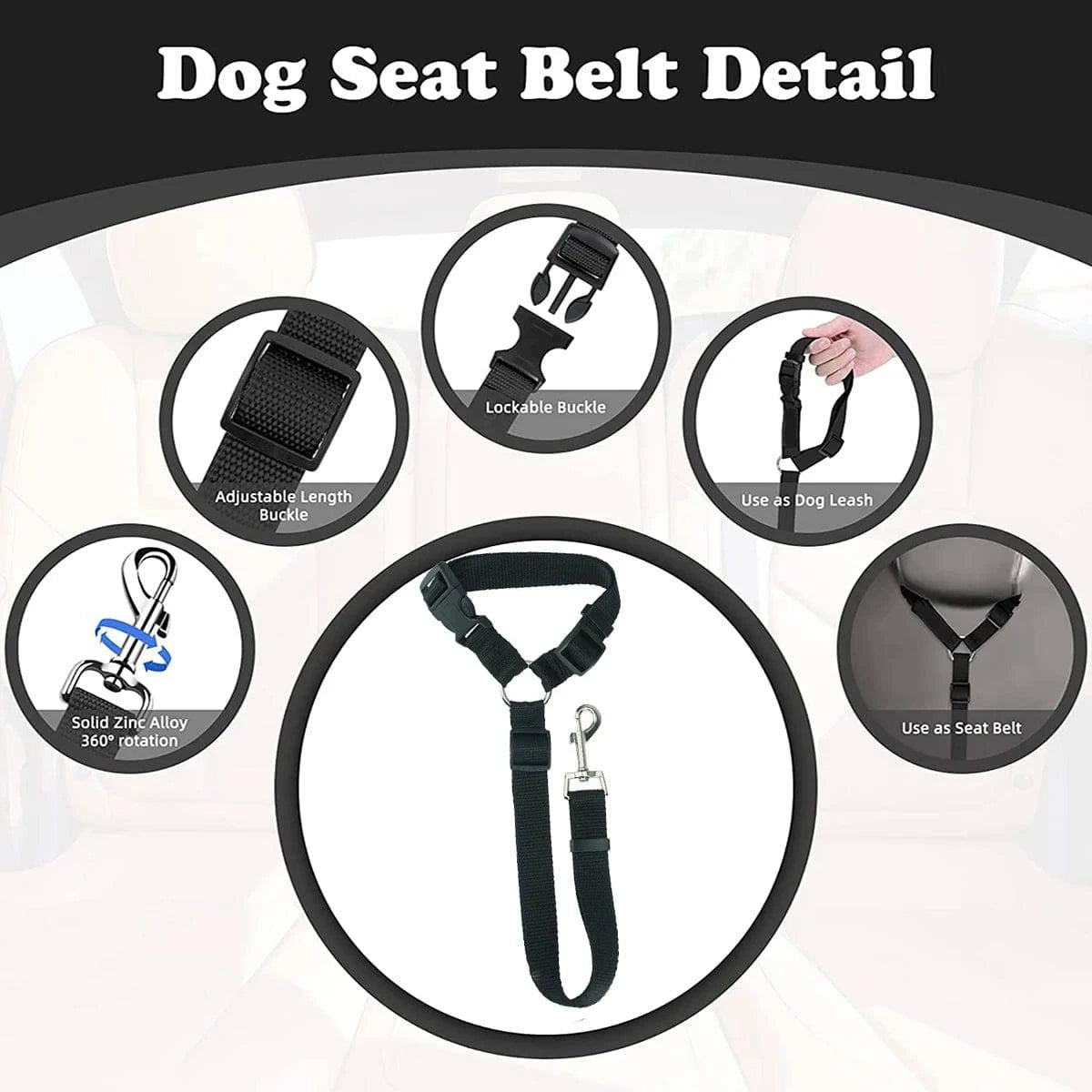 Adjustable Pet Travel Harness: Secure Seat Belt Restraint for Dogs and Cats in Cars - Home Fads 