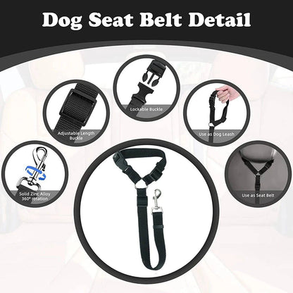Adjustable Pet Travel Harness: Secure Seat Belt Restraint for Dogs and Cats in Cars - Home Fads 