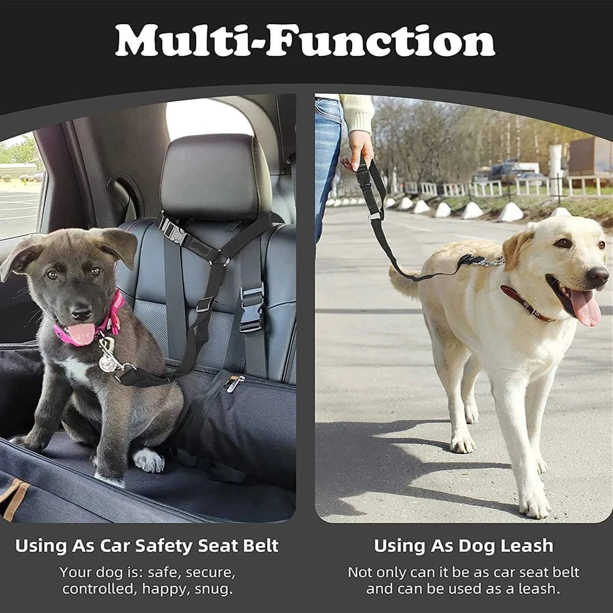 Adjustable Pet Travel Harness: Secure Seat Belt Restraint for Dogs and Cats in Cars - Home Fads 