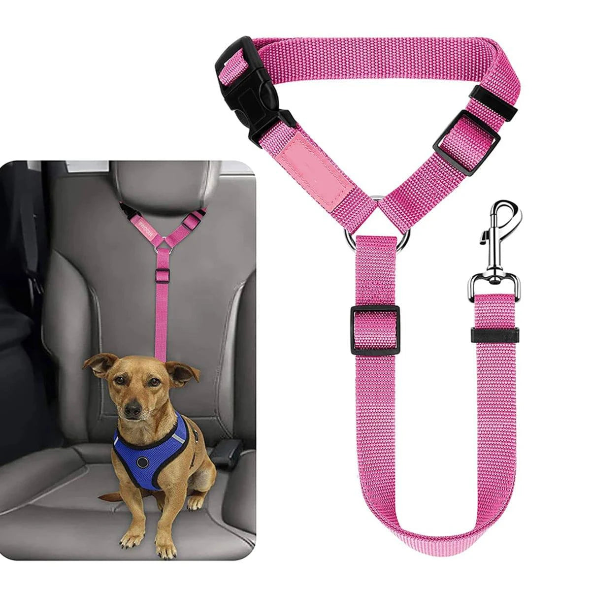 Adjustable Pet Travel Harness: Secure Seat Belt Restraint for Dogs and Cats in Cars - Home Fads 