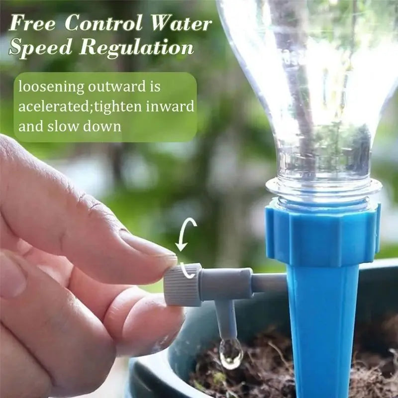 Adjustable Self-Watering Spikes – Automatic Drip Irrigation System for Indoor & Outdoor Plants, Potted Gardens, Greenhouses – 12-Pack - Home Fads 