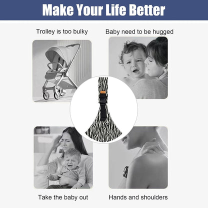 Adjustable Baby Sling Carrier – Portable Cotton Wrap for Infants & Toddlers with Padded Shoulder Strap and Safety Buckles - Home Fads