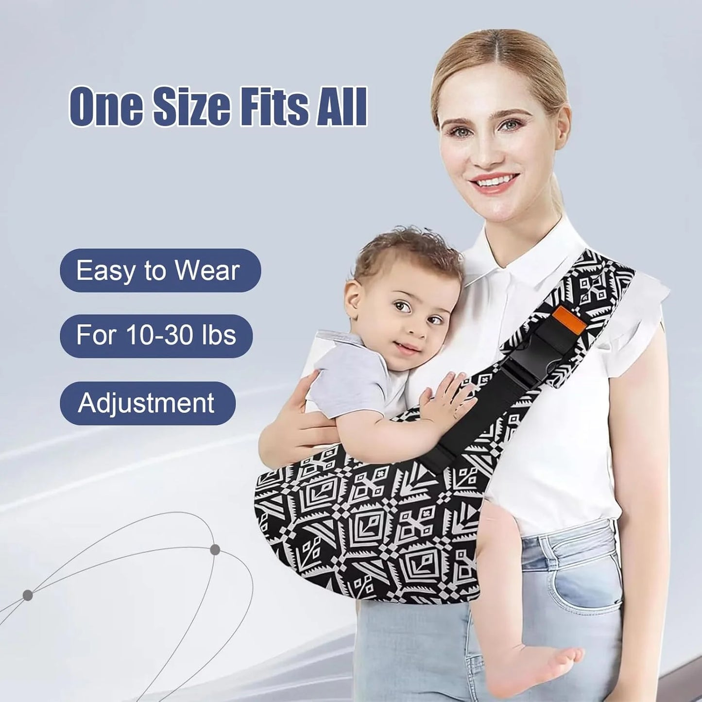 Adjustable Baby Sling Carrier – Portable Cotton Wrap for Infants & Toddlers with Padded Shoulder Strap and Safety Buckles - Home Fads