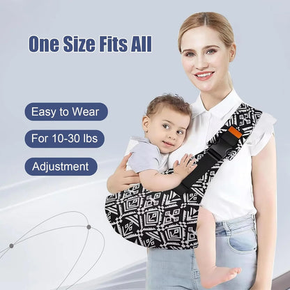 Adjustable Baby Sling Carrier – Portable Cotton Wrap for Infants & Toddlers with Padded Shoulder Strap and Safety Buckles - Home Fads