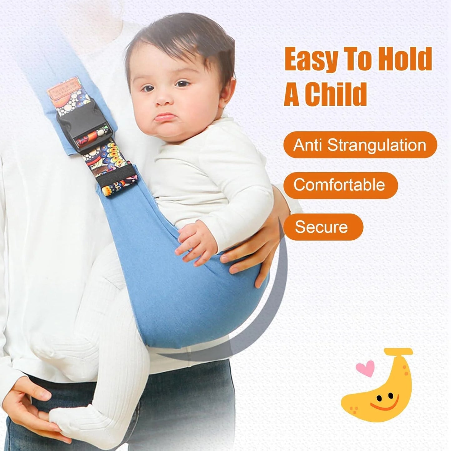 Adjustable Baby Sling Carrier – Portable Cotton Wrap for Infants & Toddlers with Padded Shoulder Strap and Safety Buckles - Home Fads
