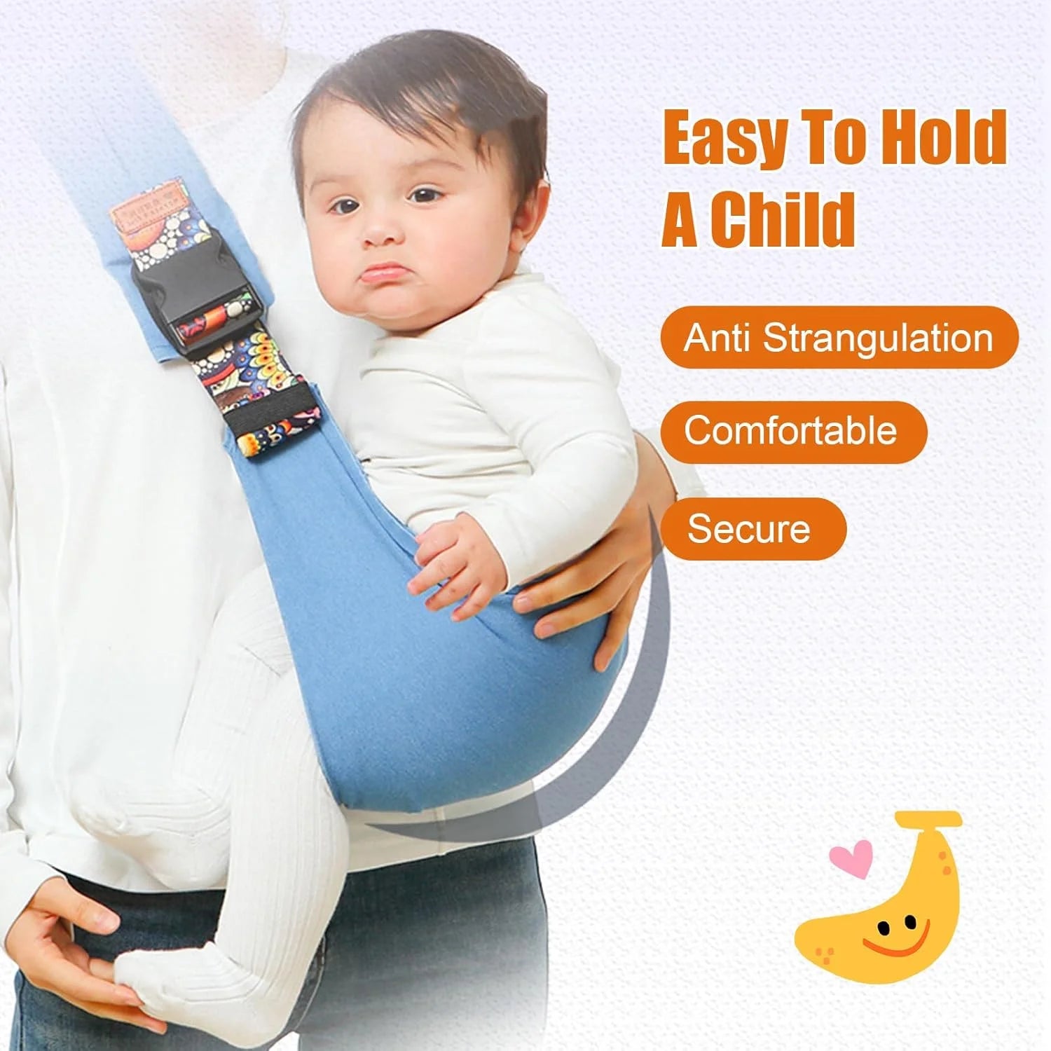Adjustable Baby Sling Carrier – Portable Cotton Wrap for Infants & Toddlers with Padded Shoulder Strap and Safety Buckles - Home Fads