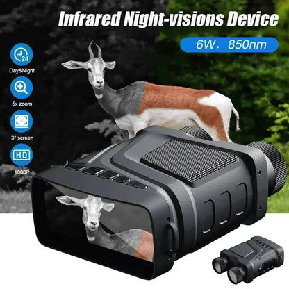 Advanced Digital Infrared Night Vision Binoculars with 5X Zoom for Professional Hunting and Camping - Reliable 300M Night Vision Device - Home Fads 