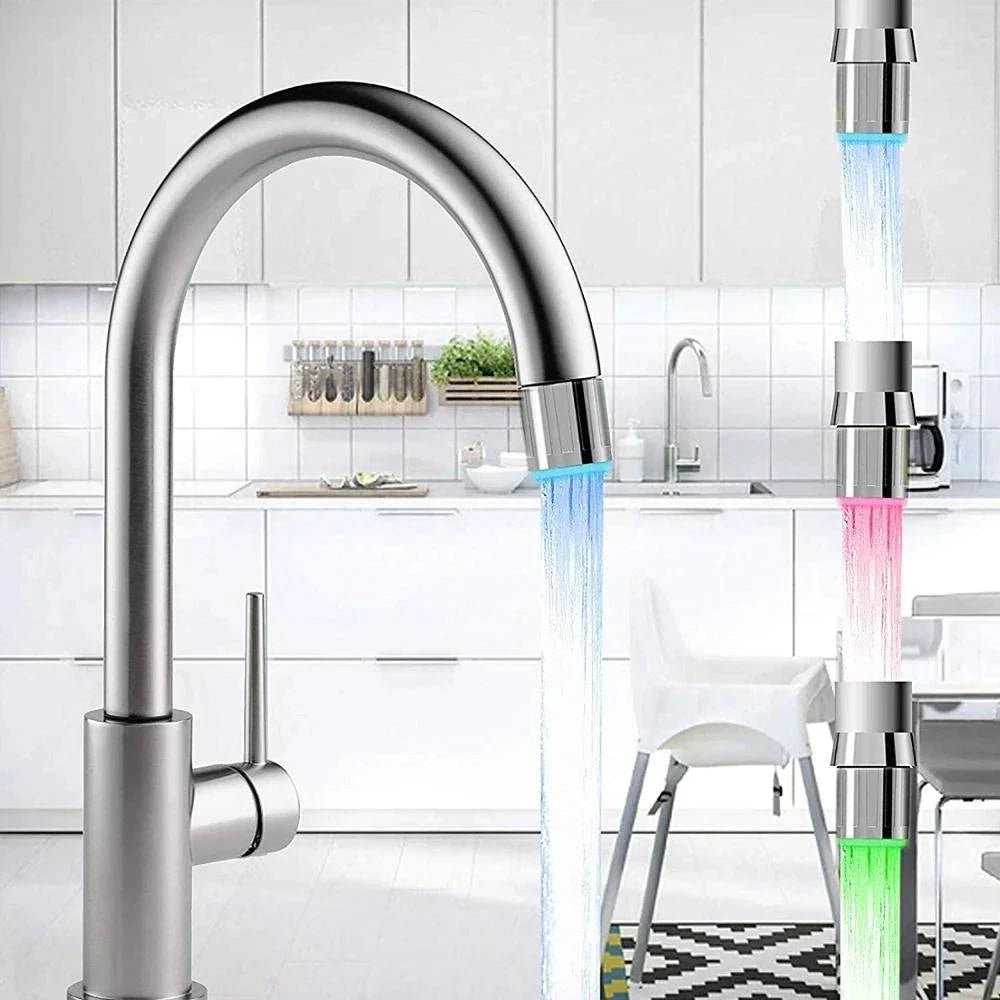 Advanced LED Water Faucet Aerator: 3 Color Lights, Temperature-Sensitive Illumination - Ideal for Kitchen & Bathroom - Home Fads 