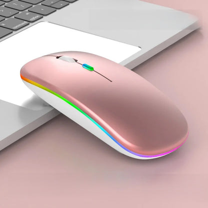 Advanced Rechargeable 2.4G Wireless Gaming Mouse with Bluetooth 5.2 and Dynamic LED Backlighting