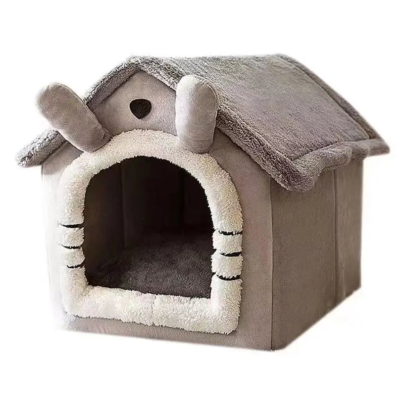 All-Season Pet House Bed – Enclosed Cozy Design with Removable Washable Cushion, Available in Small, Medium & Large - Home Fads 