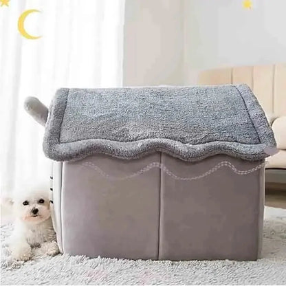 All-Season Pet House Bed – Enclosed Cozy Design with Removable Washable Cushion, Available in Small, Medium & Large - Home Fads 
