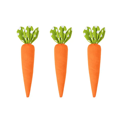Artificial Carrot Decorations – Set of 1, 3, or 5 Soft Fabric Carrots for Spring, Seasonal Displays, Parties, Home Decor, and Crafts - Home Fads 