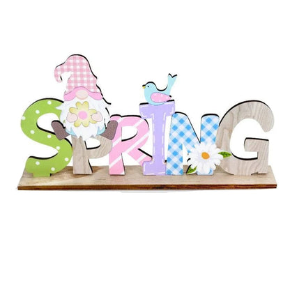 Artisanal Wooden Signs DIY Craft for Desktop Centerpieces – Featuring Decorative Rabbit, Flower, and Gnome Ornaments - Home Fads 