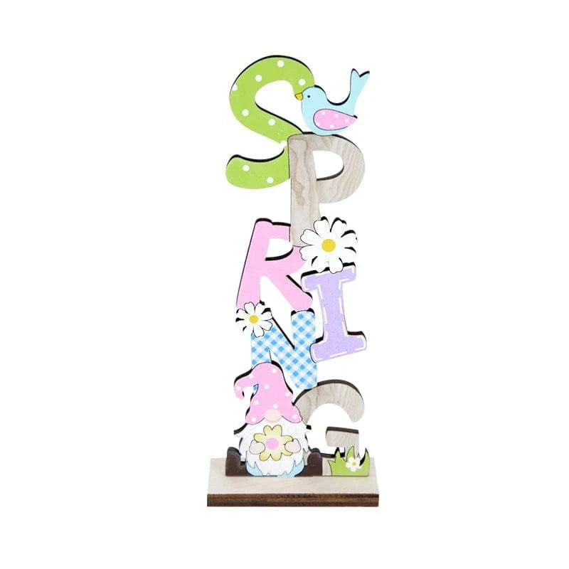 Artisanal Wooden Signs DIY Craft for Desktop Centerpieces – Featuring Decorative Rabbit, Flower, and Gnome Ornaments - Home Fads 
