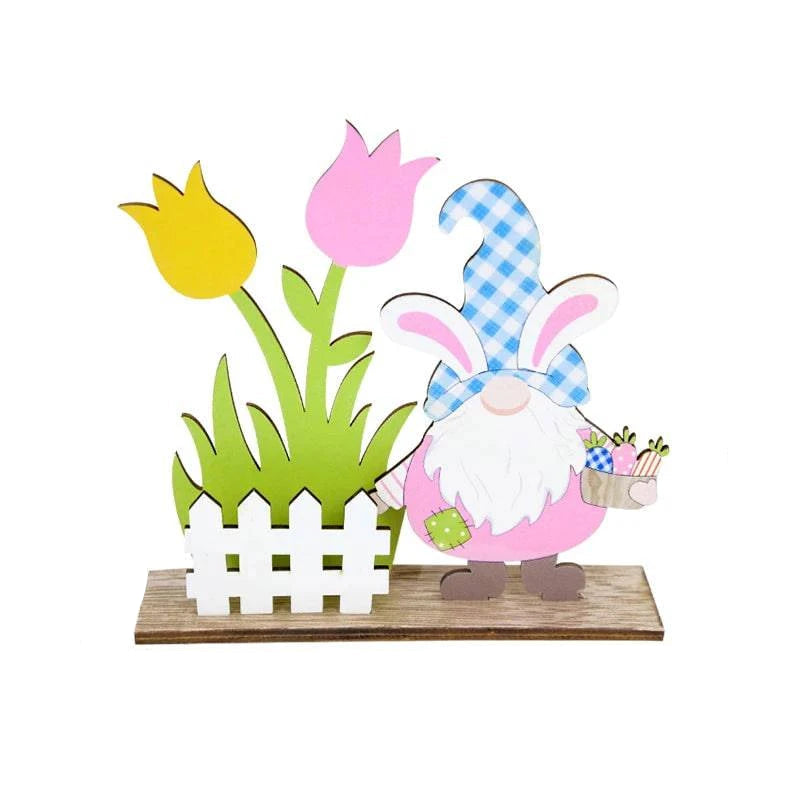 Artisanal Wooden Signs DIY Craft for Desktop Centerpieces – Featuring Decorative Rabbit, Flower, and Gnome Ornaments - Home Fads 