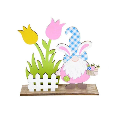 Artisanal Wooden Signs DIY Craft for Desktop Centerpieces – Featuring Decorative Rabbit, Flower, and Gnome Ornaments - Home Fads 