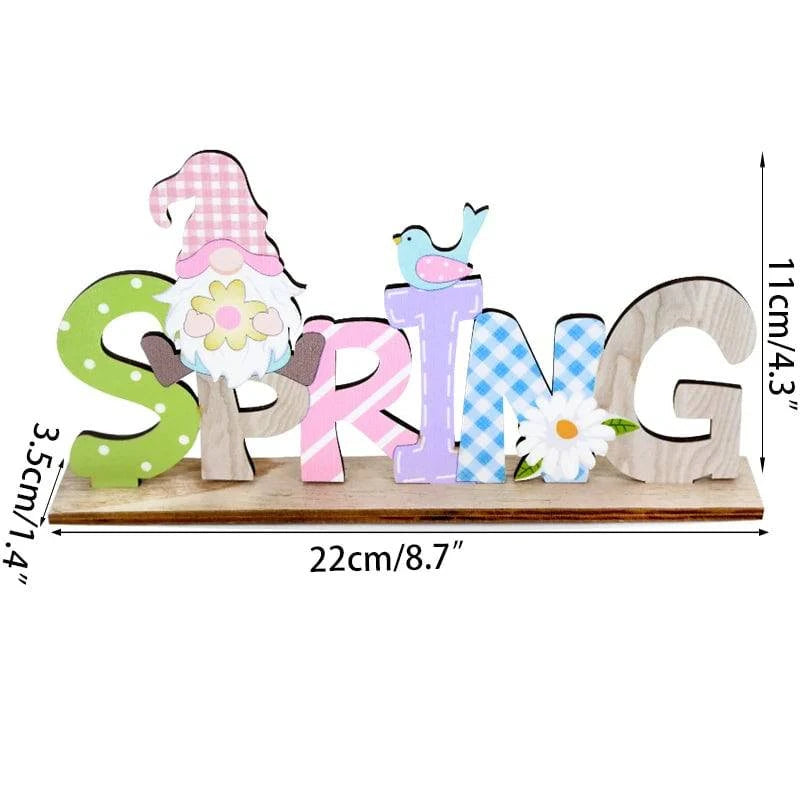 Artisanal Wooden Signs DIY Craft for Desktop Centerpieces – Featuring Decorative Rabbit, Flower, and Gnome Ornaments - Home Fads 