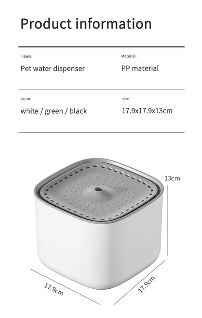 Automatic 3L Pet Water Fountain – Ultra-Quiet USB Powered Drinking Dispenser with Recirculating Filter - Home Fads 