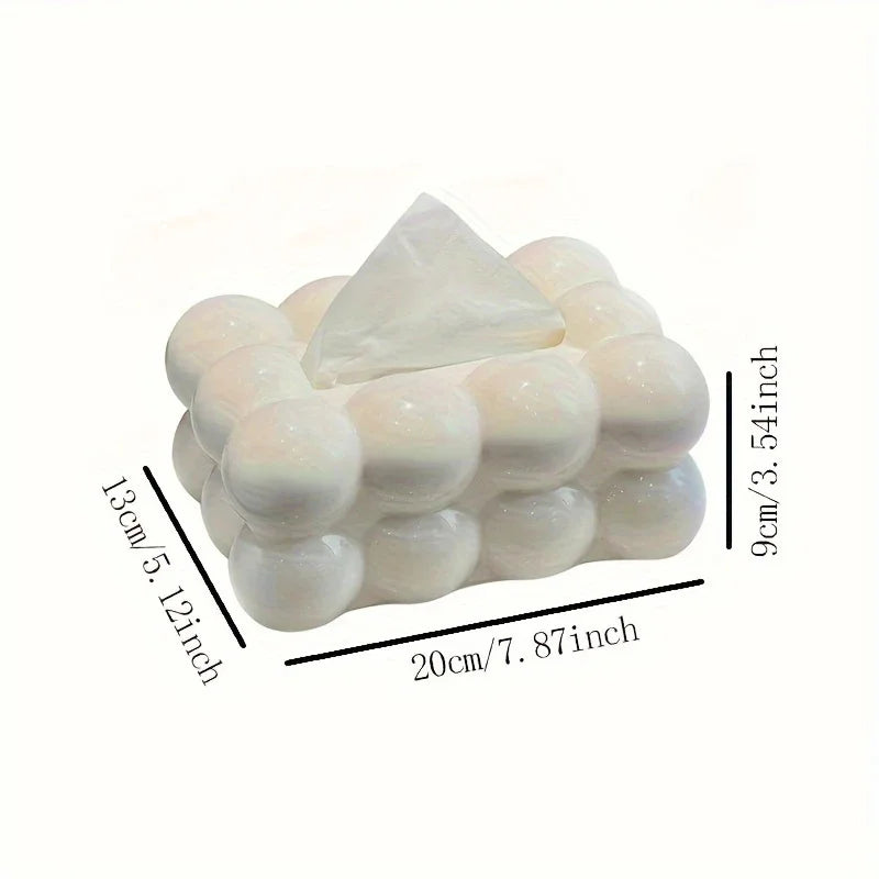 Bubble-Shape Tissue Box Cover – Decorative Seat-Style Facial Tissue Holder - Home Fads 