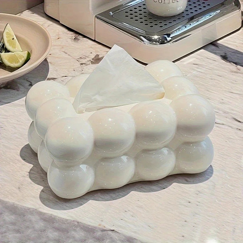 Bubble-Shape Tissue Box Cover – Decorative Seat-Style Facial Tissue Holder - Home Fads 