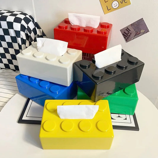 Building Block Tissue Holder – Stylish ABS Dispenser for Home, Office & Kids' Room - Home Fads 