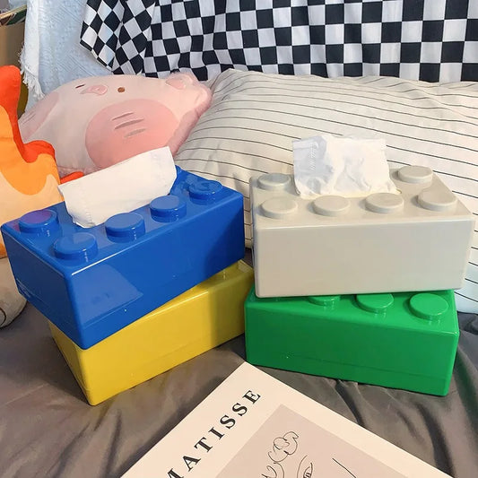 Building Block Tissue Holder – Stylish ABS Dispenser for Home, Office & Kids' Room - Home Fads 