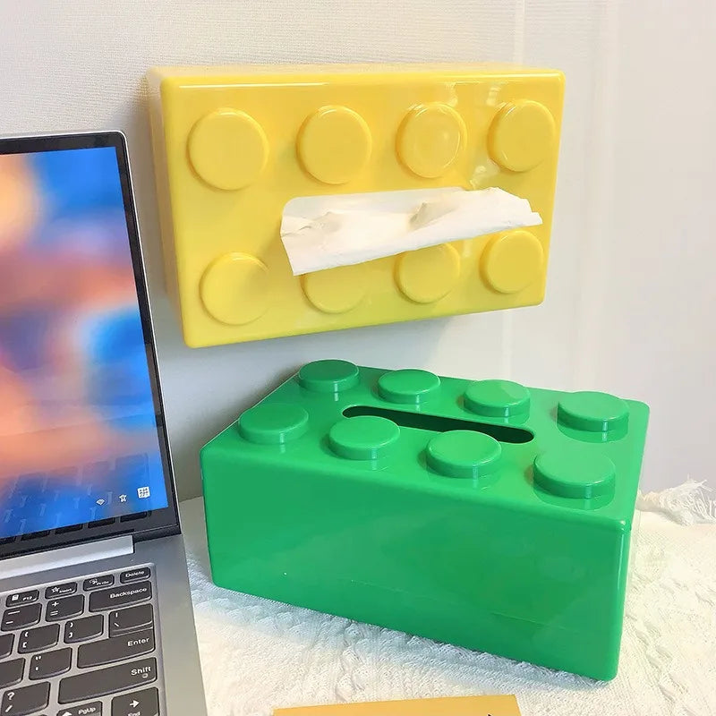 Building Block Tissue Holder – Stylish ABS Dispenser for Home, Office & Kids' Room - Home Fads 