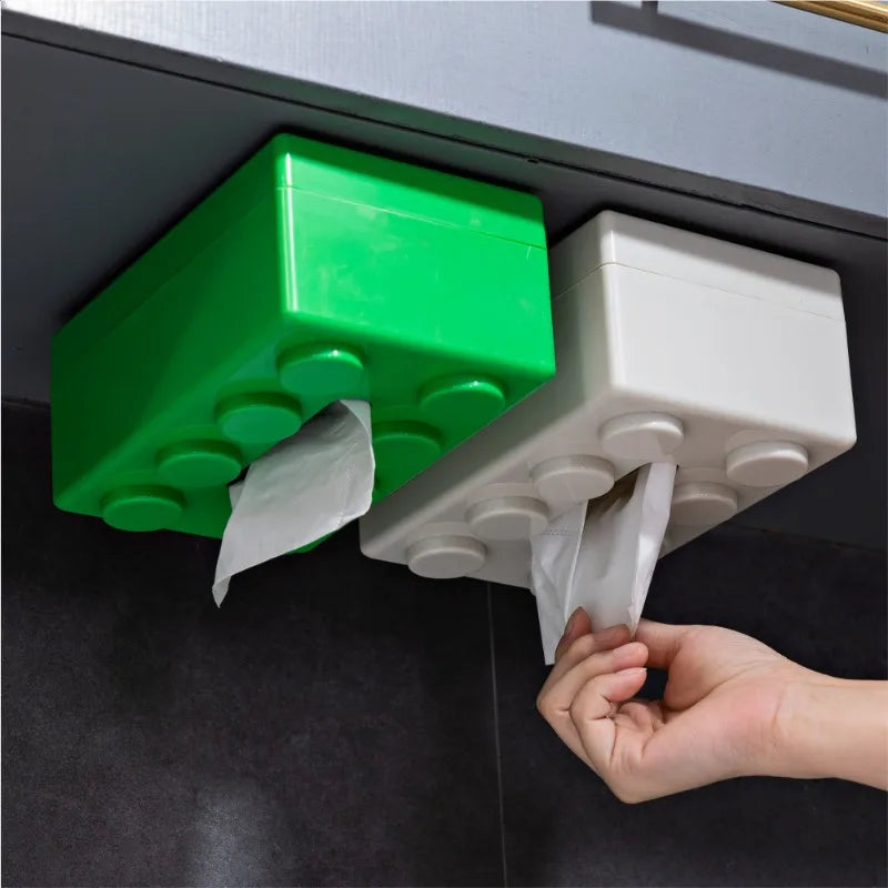Building Block Tissue Holder – Stylish ABS Dispenser for Home, Office & Kids' Room - Home Fads 
