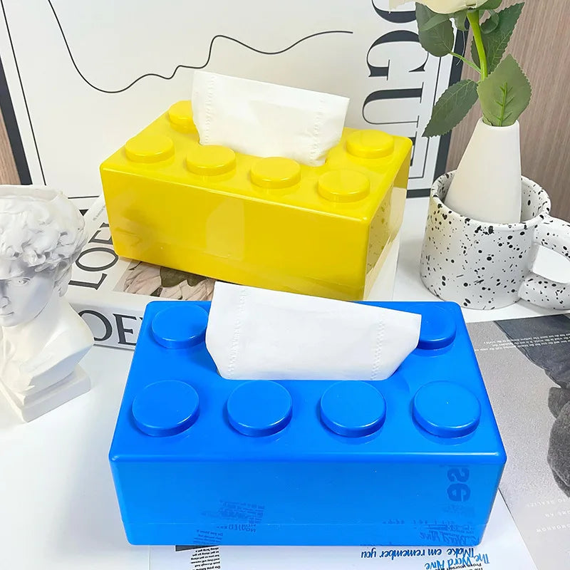 Building Block Tissue Holder – Stylish ABS Dispenser for Home, Office & Kids' Room - Home Fads 