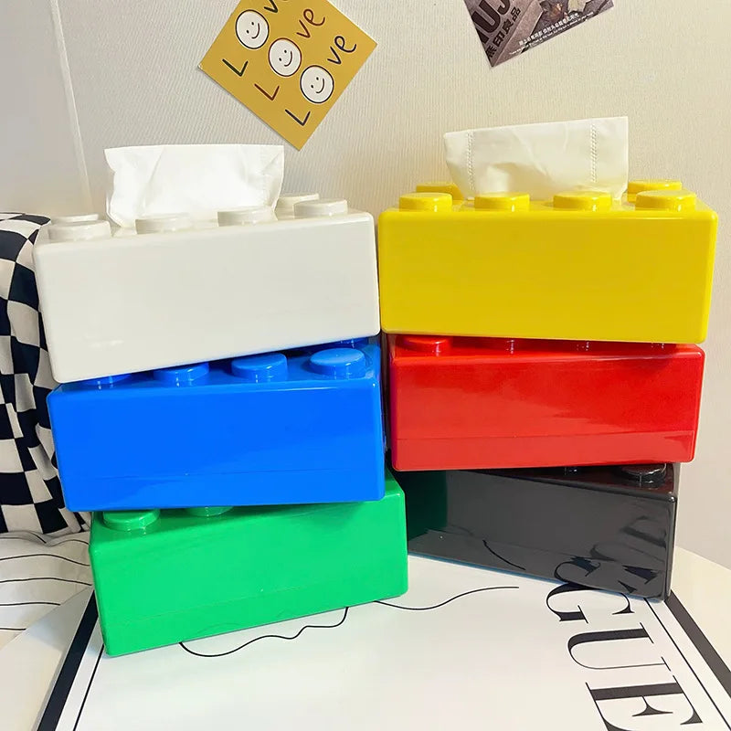 Building Block Tissue Holder – Stylish ABS Dispenser for Home, Office & Kids' Room - Home Fads 